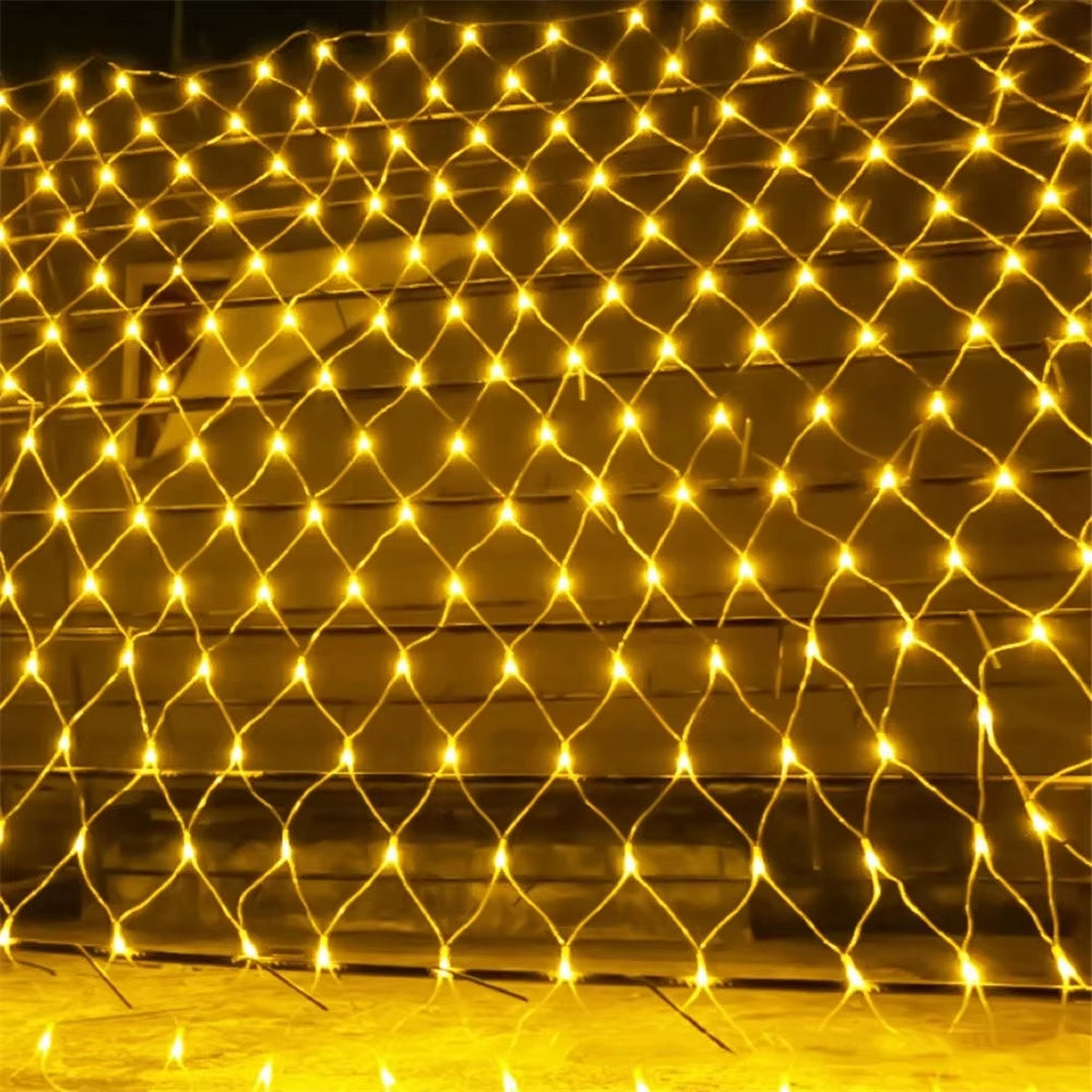 LED Net Christmas Lights 3M X 2M 204LEDS AC110V/220V Led Mesh Led Net Lights Garland Lights Waterproof for Xmas New Year Holiday
