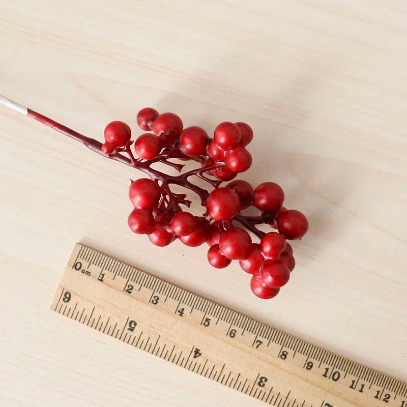 Artificial Berry Branch Decorative Berries DIY Christmas Wreath Accessories Fake Red Berries Christmas Decoration for Home