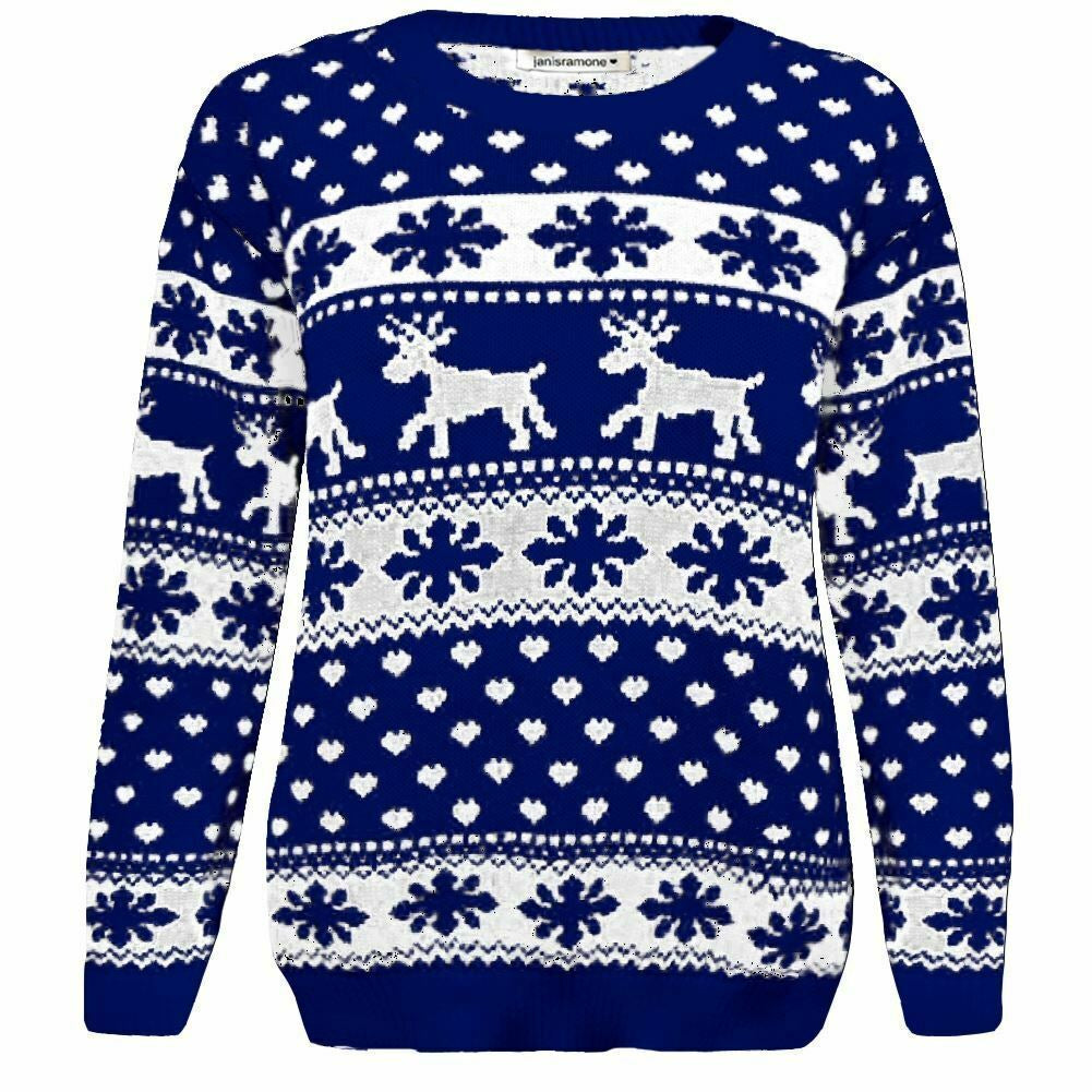 Girls Boys Xmas Jumper Reindeer Rudolph Knitted Christmas Jumper Kids Sweater