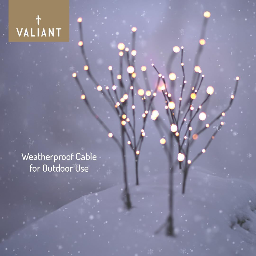 Valiant Christmas Pathway Lights | 8 Pack Warm White LED Sprig Branch Lights Wit
