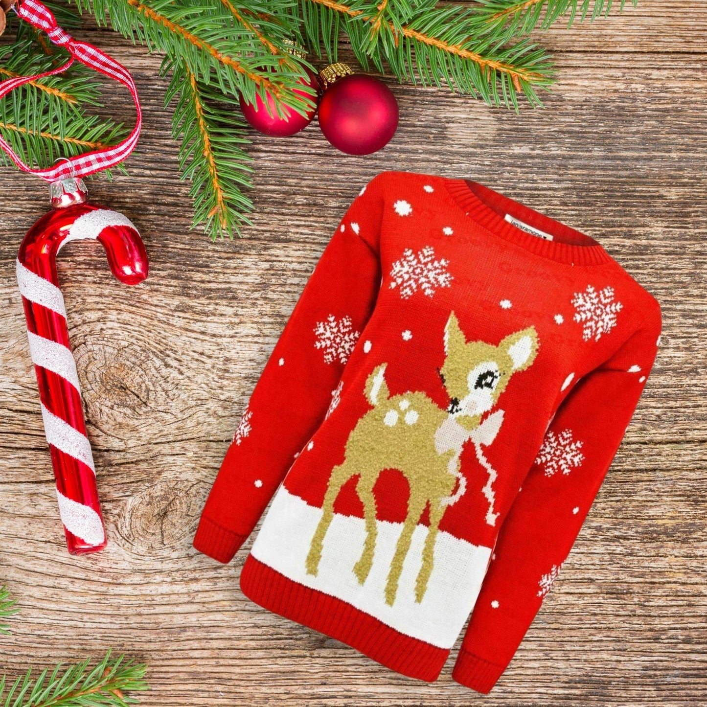 Girls Boys Xmas Jumper Reindeer Rudolph Knitted Christmas Jumper Kids Sweater