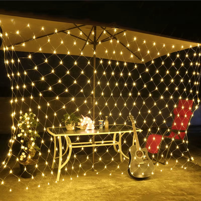 LED Net Christmas Lights 3M X 2M 204LEDS AC110V/220V Led Mesh Led Net Lights Garland Lights Waterproof for Xmas New Year Holiday