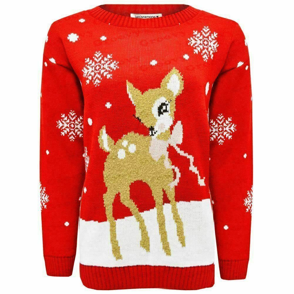 Girls Boys Xmas Jumper Reindeer Rudolph Knitted Christmas Jumper Kids Sweater