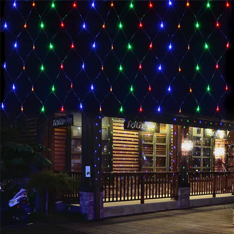 LED Net Christmas Lights 3M X 2M 204LEDS AC110V/220V Led Mesh Led Net Lights Garland Lights Waterproof for Xmas New Year Holiday