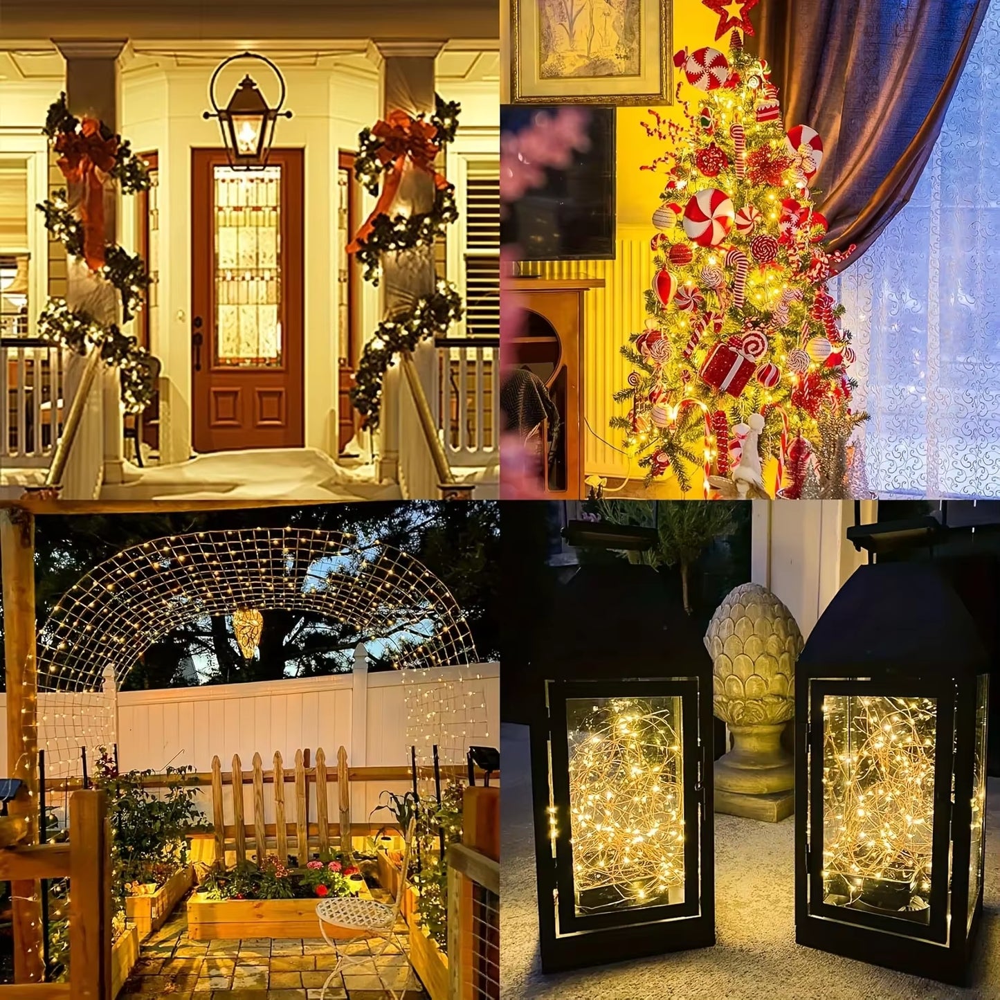 LED Solar String Lights Copper Wire Garland Light Waterproof Fairy Lights 8 Modes for Christmas Wedding Holiday Party Decoration