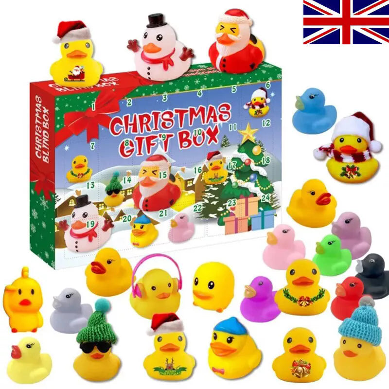 Rubber Duck Advent Calendar Christmas Countdown for Kids 24 Days Ducks Toy Gift