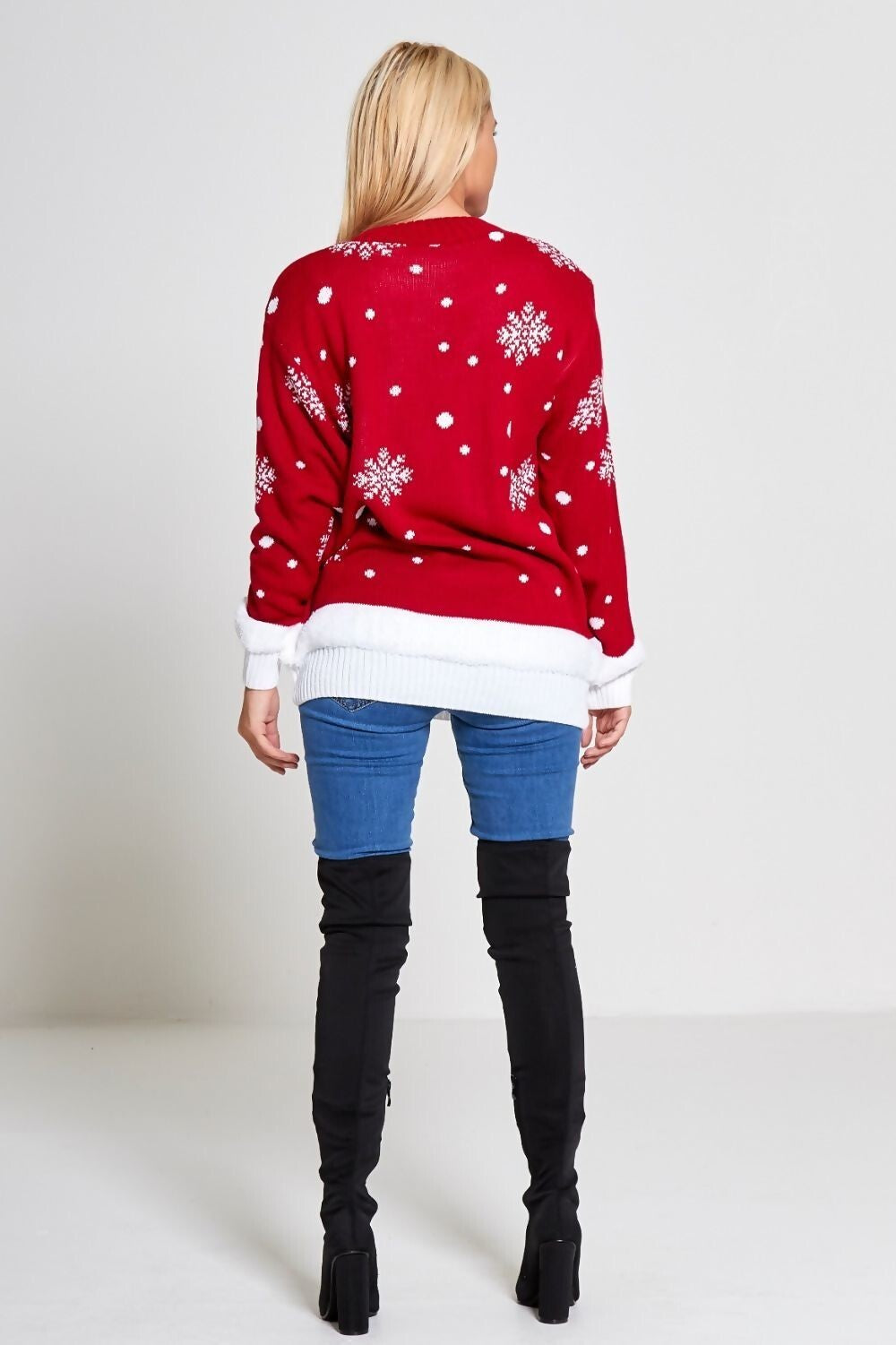 New Ladies Womens Santa Xmas Christmas Novelty Fairisle Retro Jumper Sweater