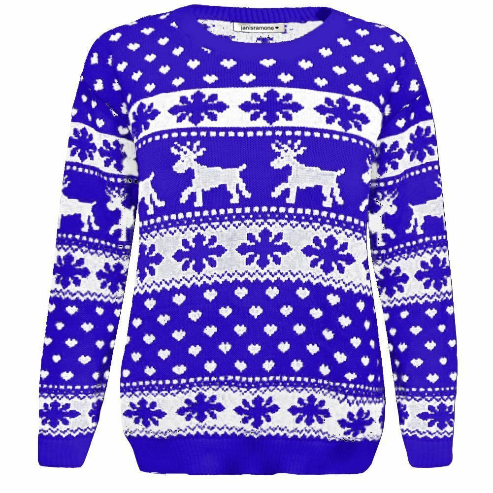 Girls Boys Xmas Jumper Reindeer Rudolph Knitted Christmas Jumper Kids Sweater