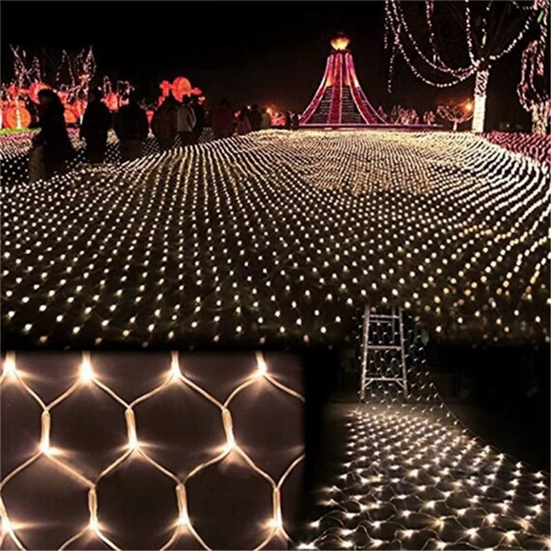 LED Net Christmas Lights 3M X 2M 204LEDS AC110V/220V Led Mesh Led Net Lights Garland Lights Waterproof for Xmas New Year Holiday