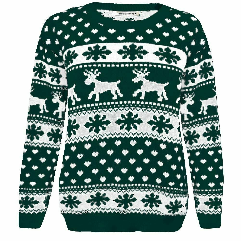 Girls Boys Xmas Jumper Reindeer Rudolph Knitted Christmas Jumper Kids Sweater