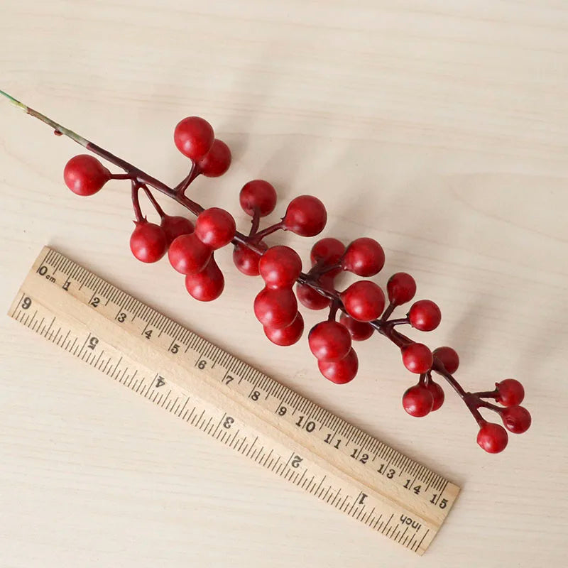 Artificial Berry Branch Decorative Berries DIY Christmas Wreath Accessories Fake Red Berries Christmas Decoration for Home