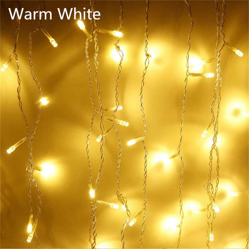 Christmas Lights Waterfall Outdoor Decoration 5M Droop 0.4-0.6M Led Lights Curtain String Lights Party Ggarden Eaves Decoration