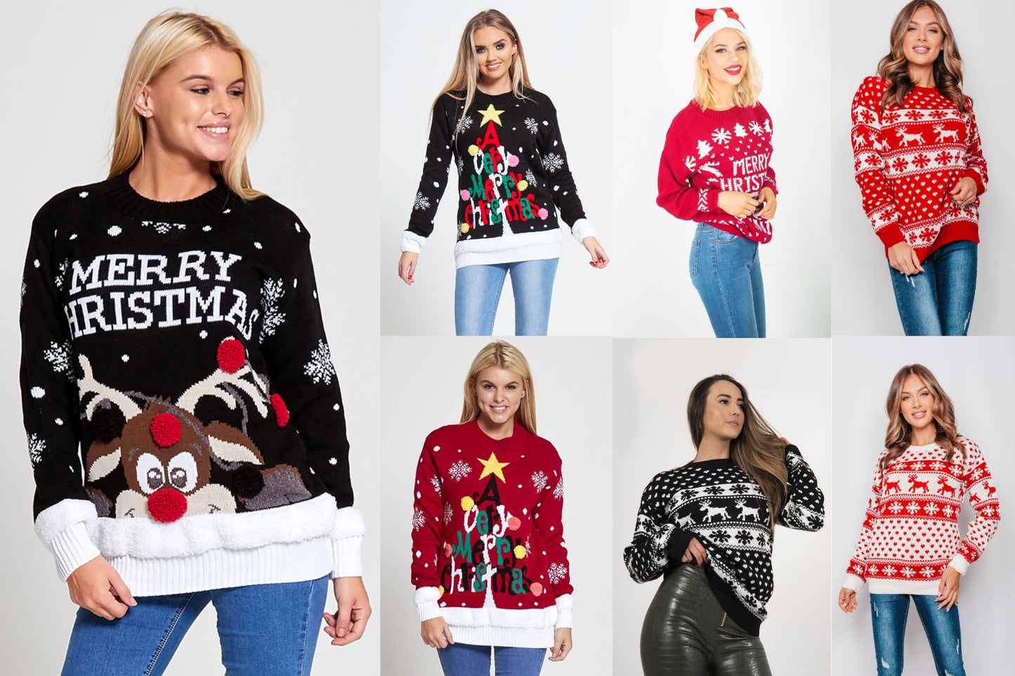 New Ladies Womens Santa Xmas Christmas Novelty Fairisle Retro Jumper Sweater