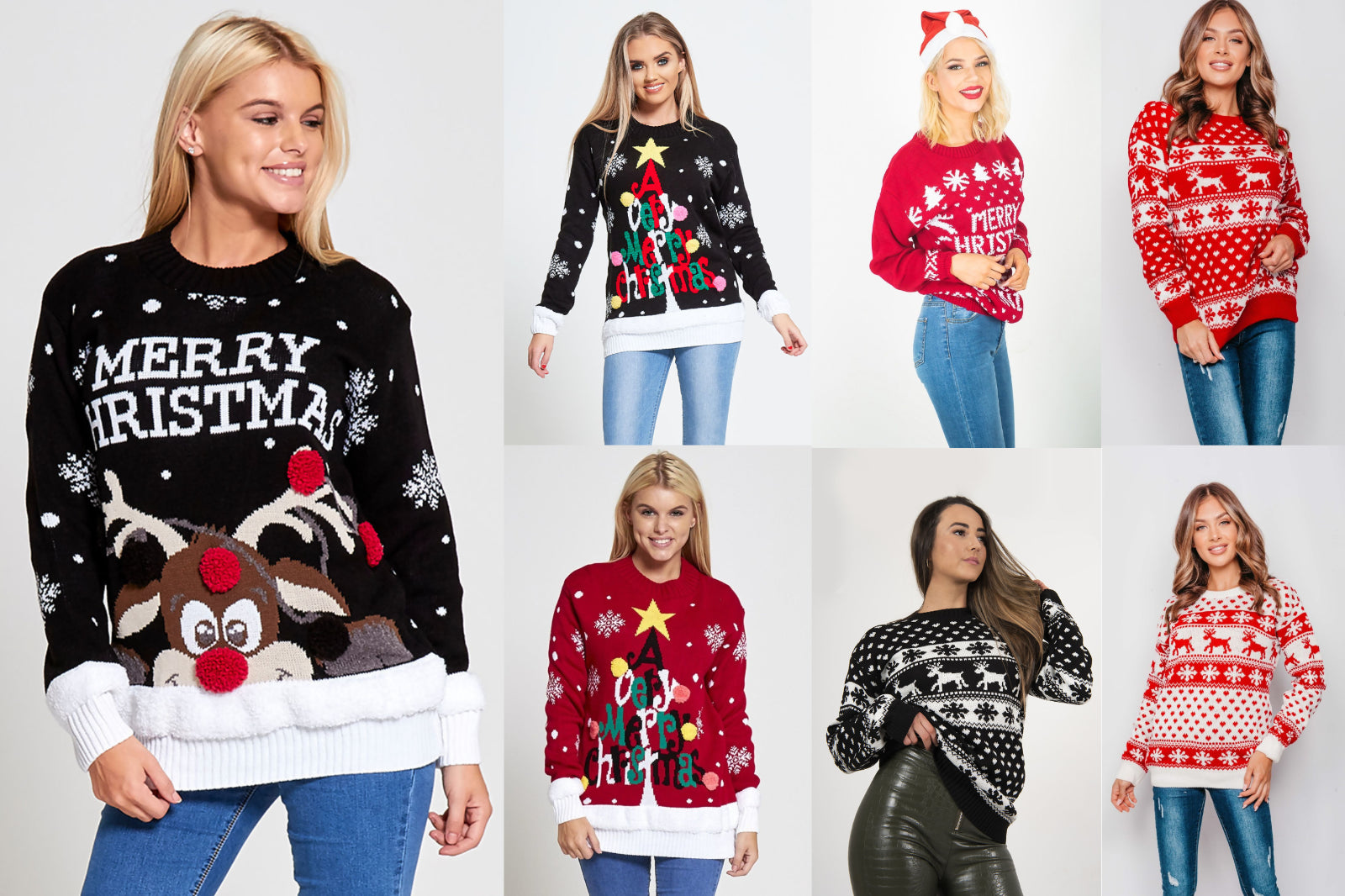 New Ladies Womens Santa Xmas Christmas Novelty Fairisle Retro Jumper Sweater