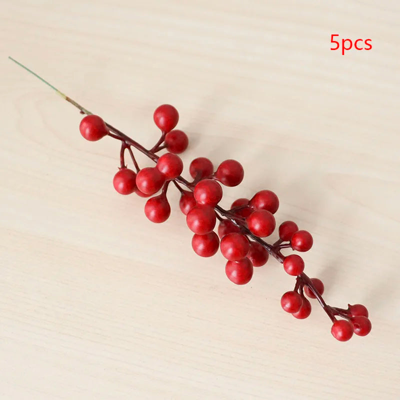 Artificial Berry Branch Decorative Berries DIY Christmas Wreath Accessories Fake Red Berries Christmas Decoration for Home