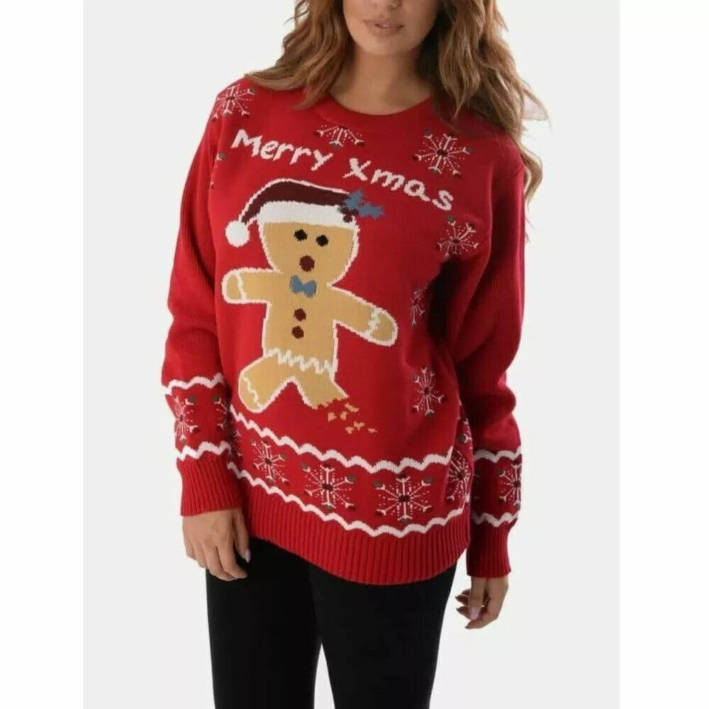 New Ladies Womens Santa Xmas Christmas Novelty Fairisle Retro Jumper Sweater