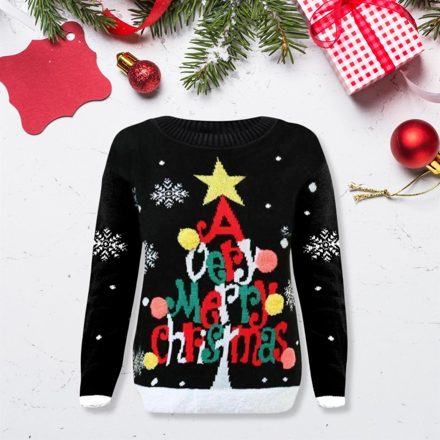 Girls Boys Xmas Jumper Reindeer Rudolph Knitted Christmas Jumper Kids Sweater