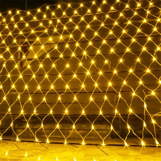 LED Net Christmas Lights 3M X 2M 204LEDS AC110V/220V Led Mesh Led Net Lights Garland Lights Waterproof for Xmas New Year Holiday