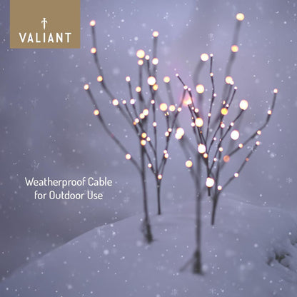 Valiant Christmas Pathway Lights | 8 Pack Warm White LED Sprig Branch Lights Wit