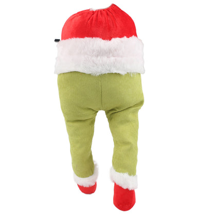 Christmas Grinch Elf Legs Ornament Stuffed Leg Xmas Tree Wreath Home Party Decor