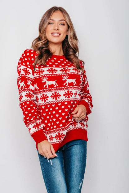 New Ladies Womens Santa Xmas Christmas Novelty Fairisle Retro Jumper Sweater