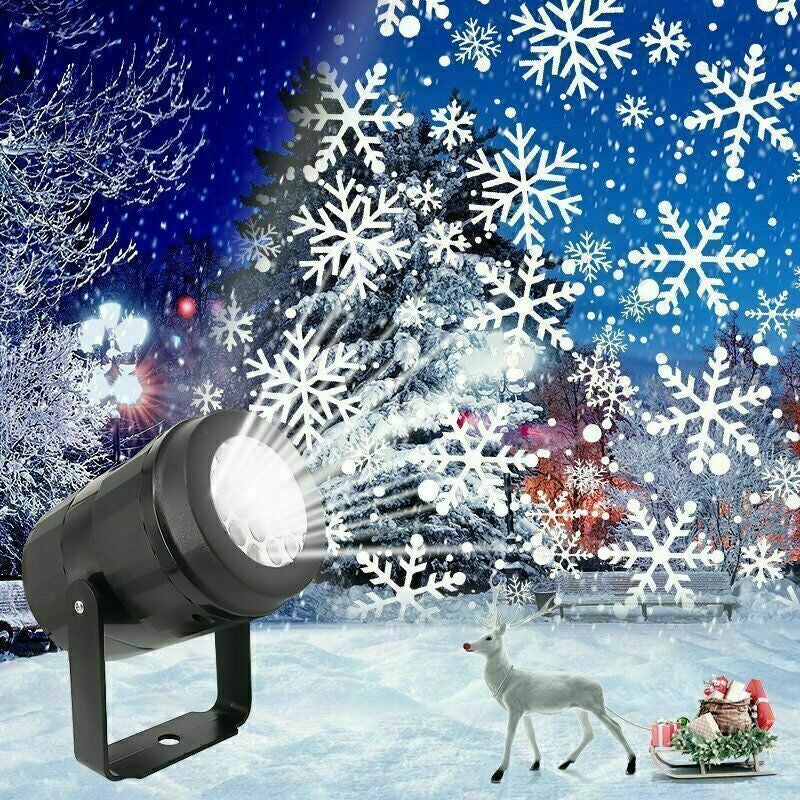 LED Snowflake Christmas Projector Indoor Moving Laser Light Lamp Party Decor--