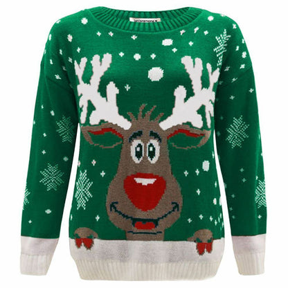Girls Boys Xmas Jumper Reindeer Rudolph Knitted Christmas Jumper Kids Sweater