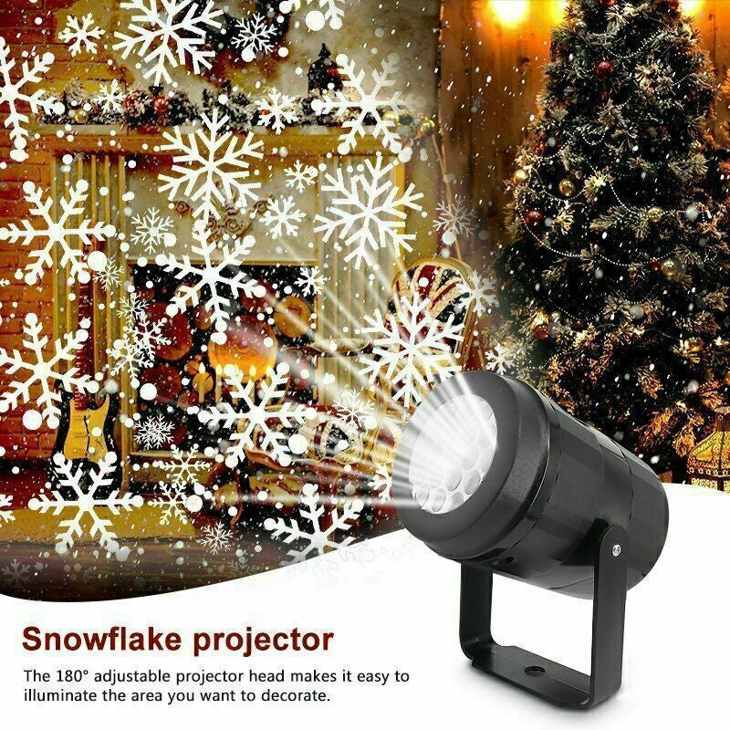 LED Snowflake Christmas Projector Indoor Moving Laser Light Lamp Party Decor--