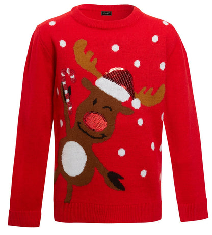 Christmas Xmas Jumper Boys Girls Funny Novelty Kids Children Knitted Sweater