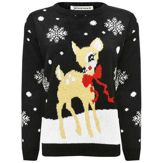 Christmas Jumper Kids Girls Baby Deer Novelty Xmas Knitted Jumper Warm Sweater