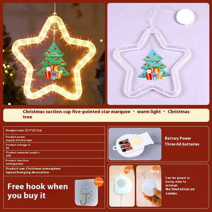 Christmas Pendant Decoration Christmas Atmosphere Led Lights Led Christmas Star Light Decoration for Window Door for Holiday