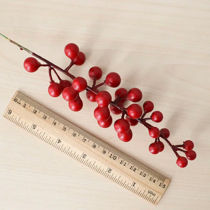 Artificial Berry Branch Decorative Berries DIY Christmas Wreath Accessories Fake Red Berries Christmas Decoration for Home