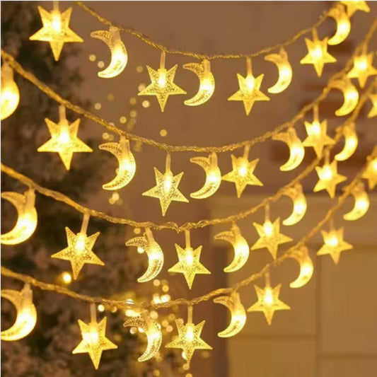 Christmas Lights Indoor Outdoor String Lights Star Snowflake Christmas Tree Chain Light Party Bedroom Living Room Decor