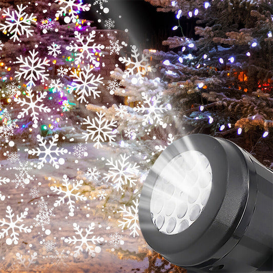 LED Snowflake Christmas Projector Indoor Moving Laser Light Lamp Party Decor--